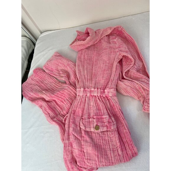 Free People Madrid Double Cloth Cotton Gauze Lightweight One Piece Pink M - Picture 6 of 6